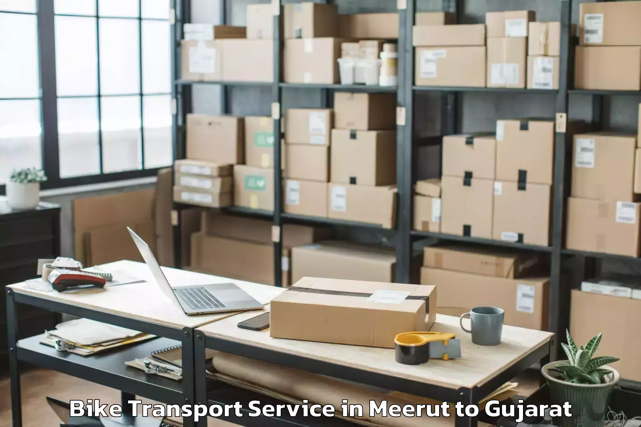 Expert Meerut to Dahej Bike Transport